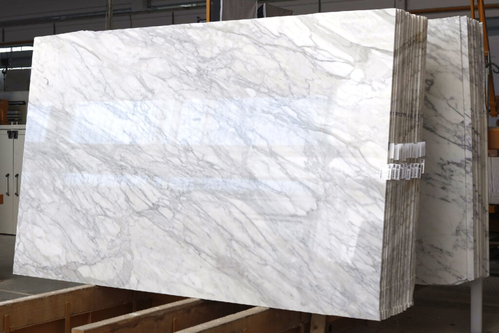 Calacatta Cremo polished marble slabs