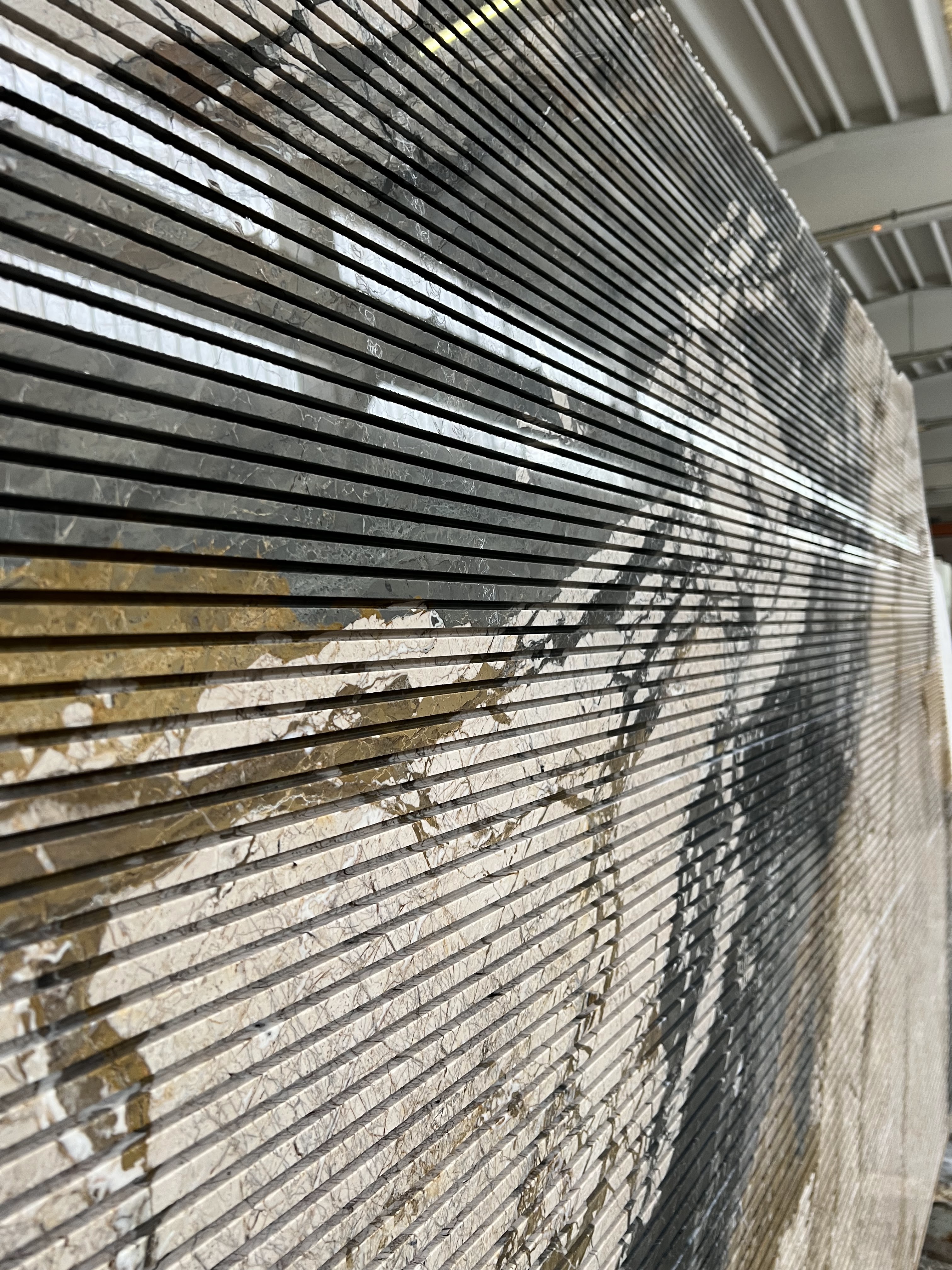 Grooved Marble Slab