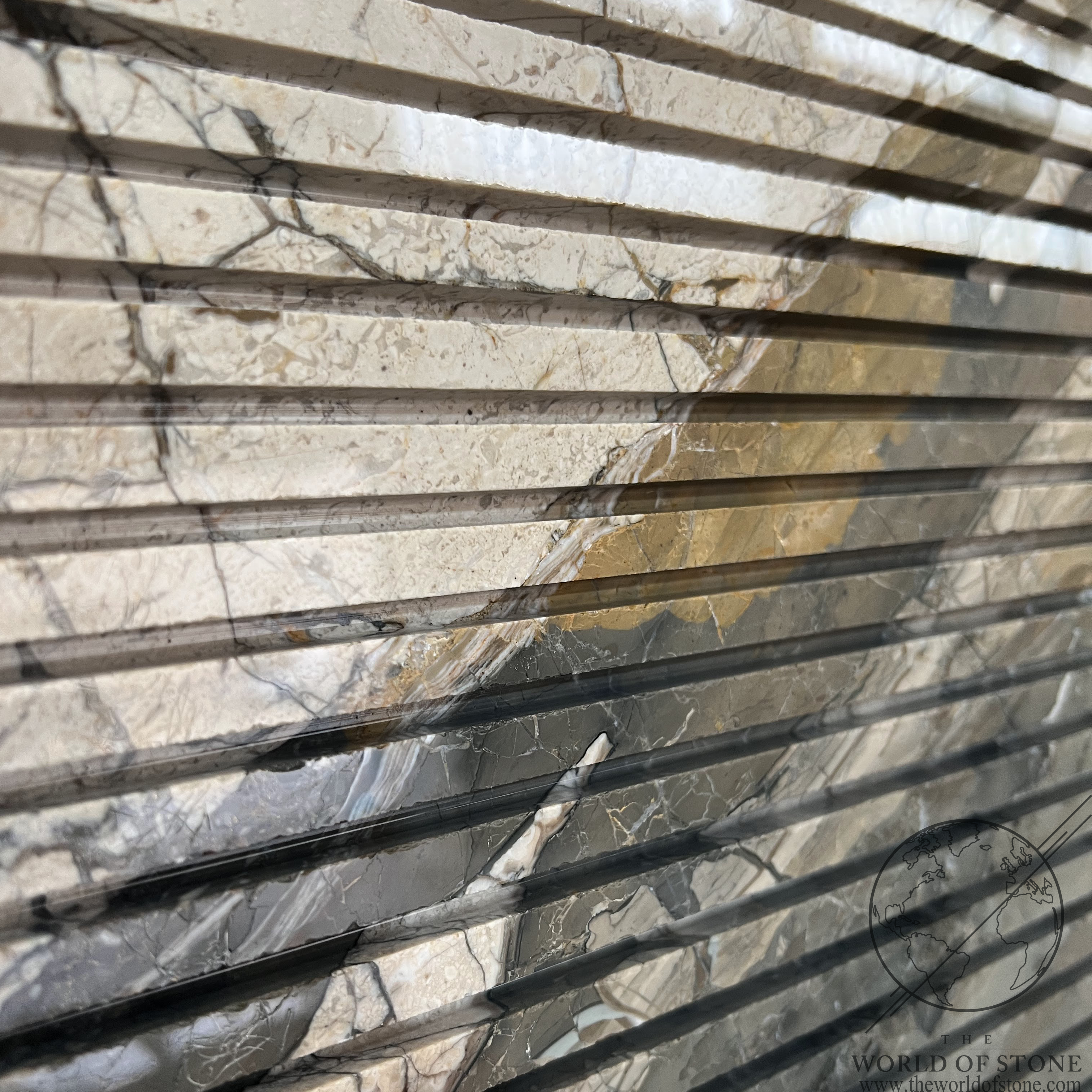 Breccia Fantastica Fluted Marble Slabs