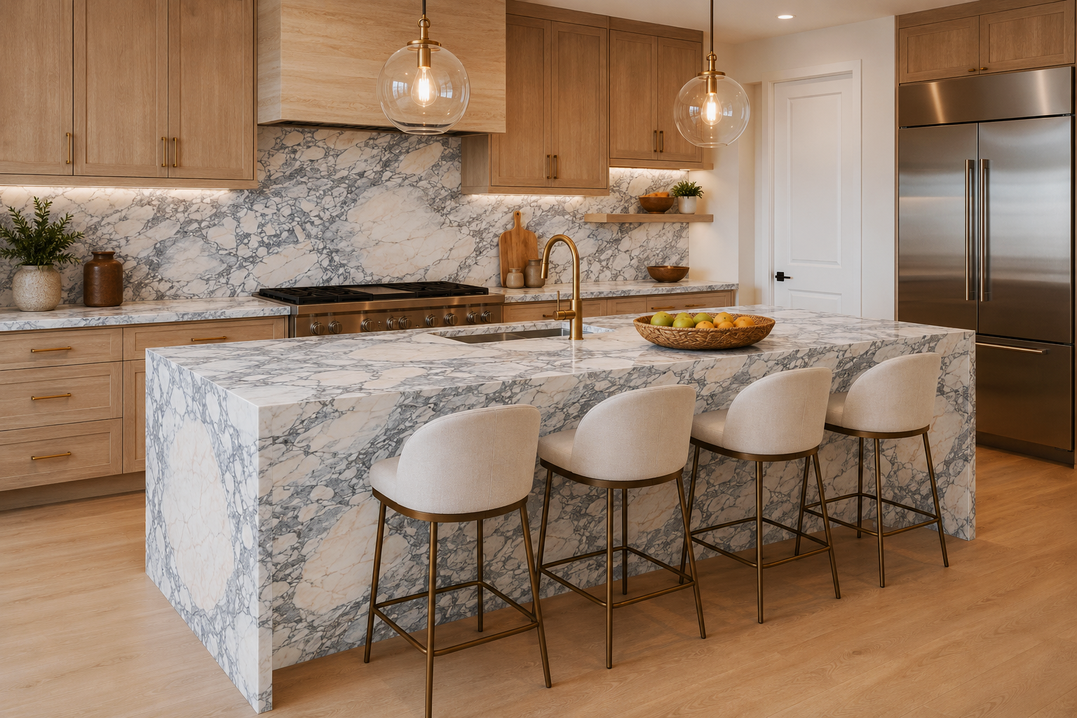Arabescato Rosa Kitchen